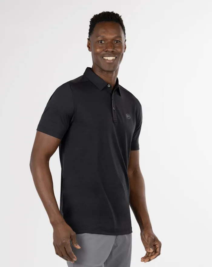 Men Polos TravisMathew HEATING UP GOLF POLO Black