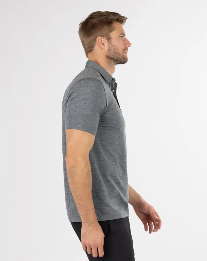Men Polos TravisMathew HEATING UP GOLF POLO Heather Grey