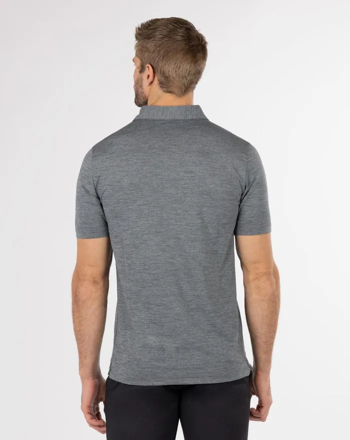 Men Polos TravisMathew HEATING UP GOLF POLO Heather Grey