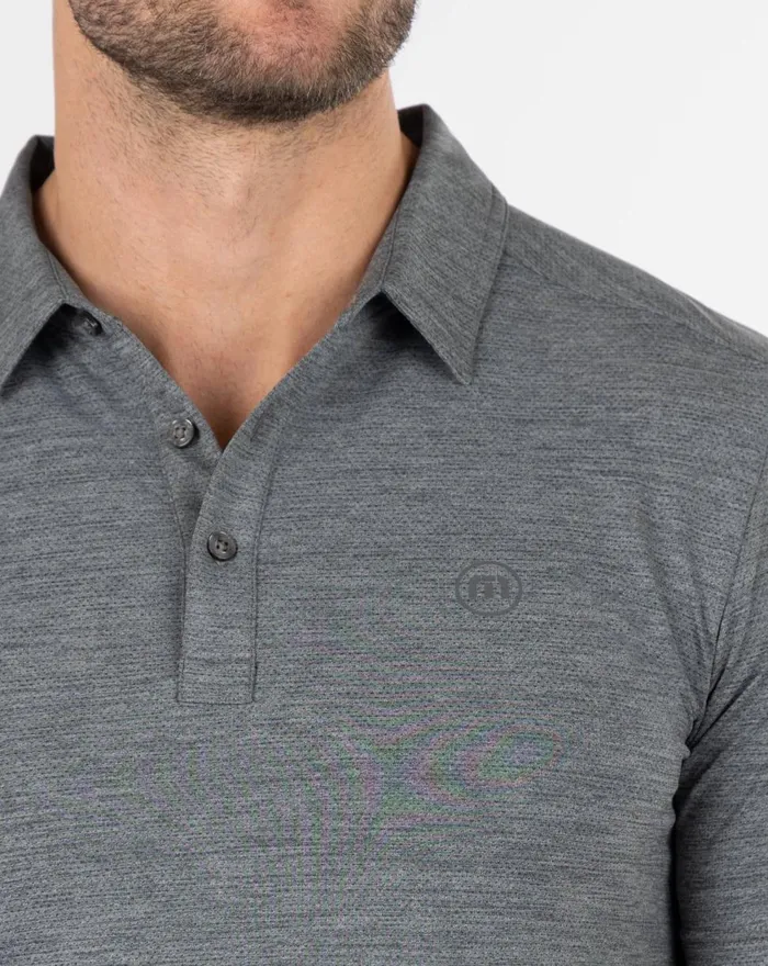 Men Polos TravisMathew HEATING UP GOLF POLO Heather Grey