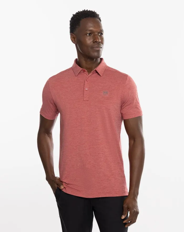 Men Polos TravisMathew HEATING UP GOLF POLO Heather Scooter