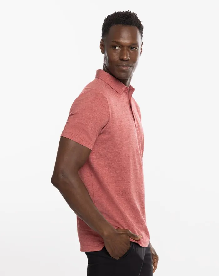 Men Polos TravisMathew HEATING UP GOLF POLO Heather Scooter
