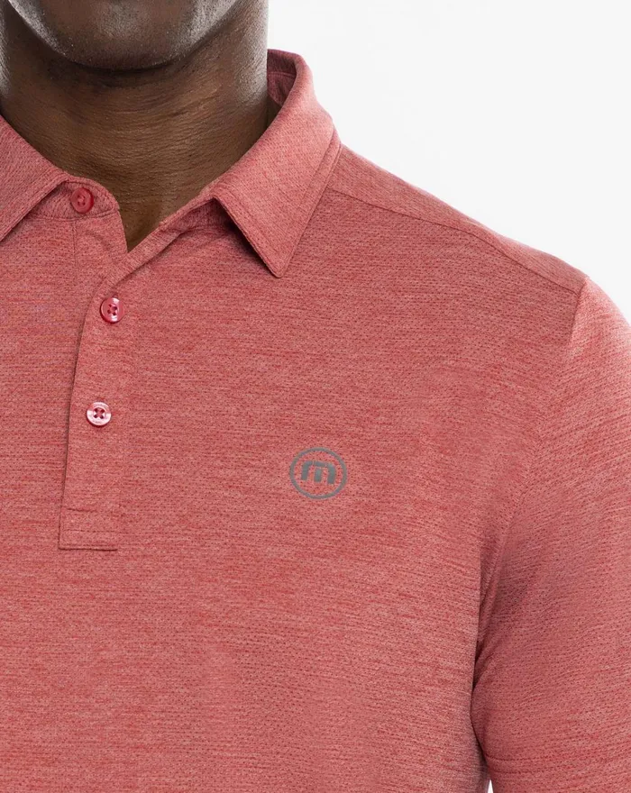 Men Polos TravisMathew HEATING UP GOLF POLO Heather Scooter