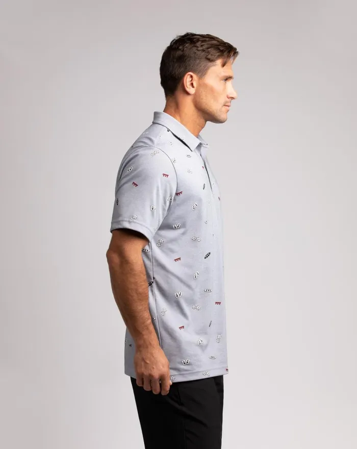 Men Polos TravisMathew HEDGE YOUR BETS POLO Heather Quiet Shade