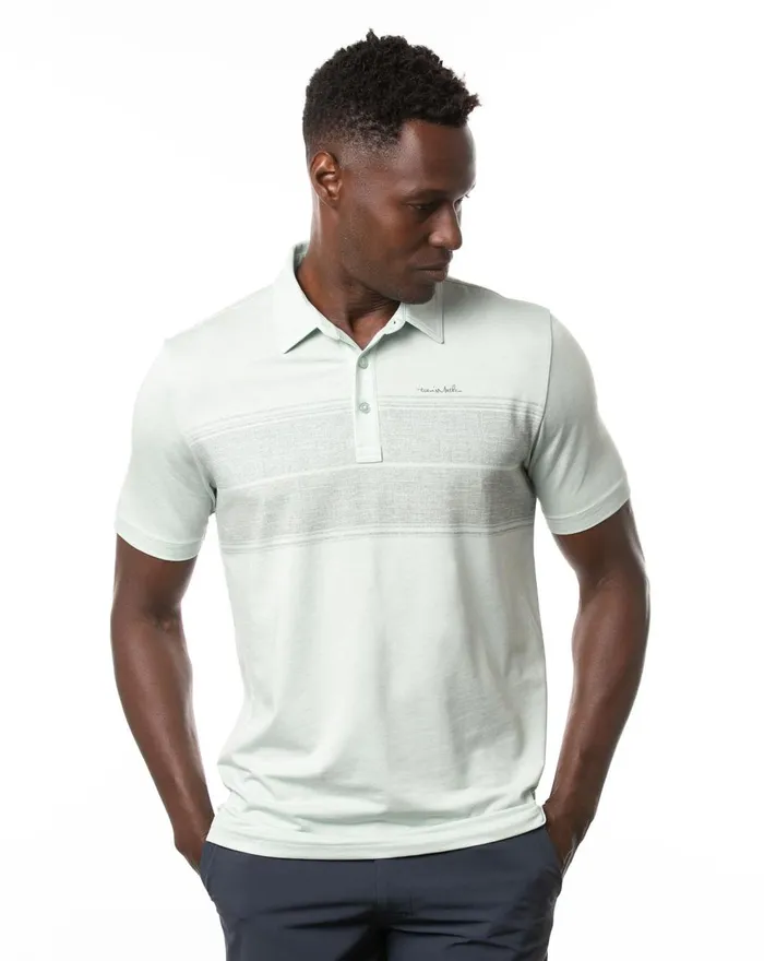 Men Polos TravisMathew INFINITE WISHES POLO Heather Neptune Green