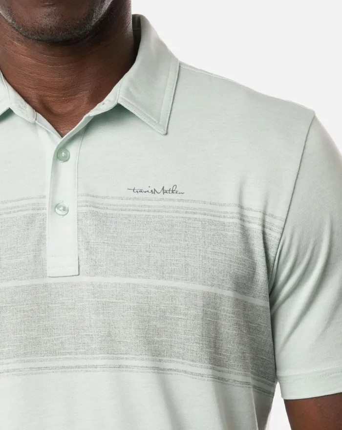 Men Polos TravisMathew INFINITE WISHES POLO Heather Neptune Green