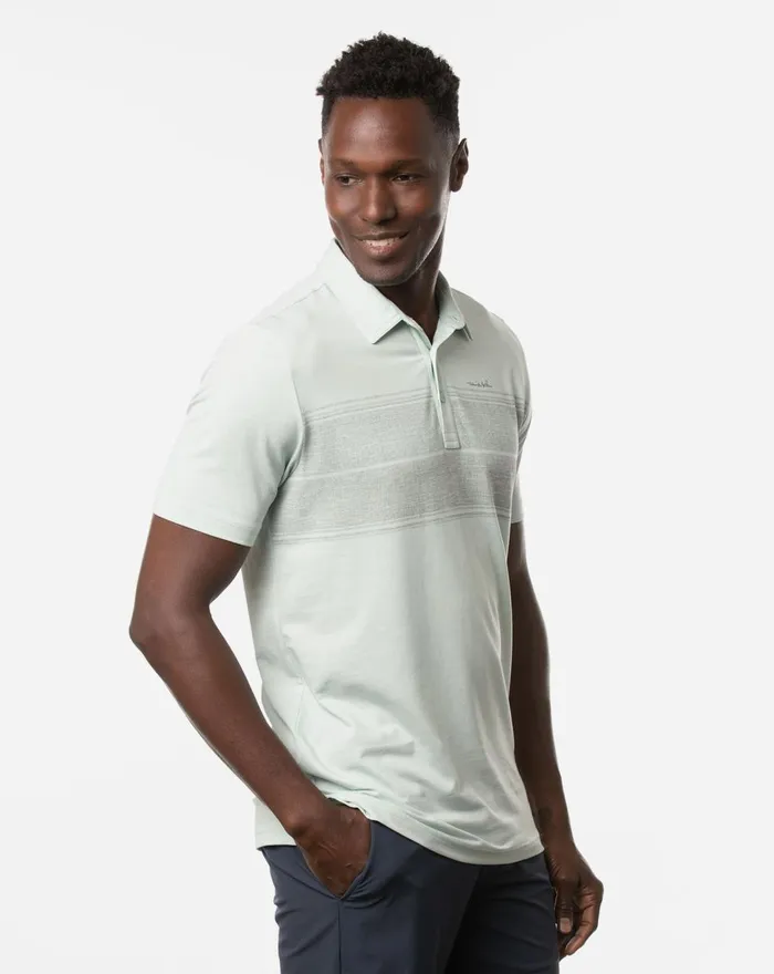 Men Polos TravisMathew INFINITE WISHES POLO Heather Neptune Green