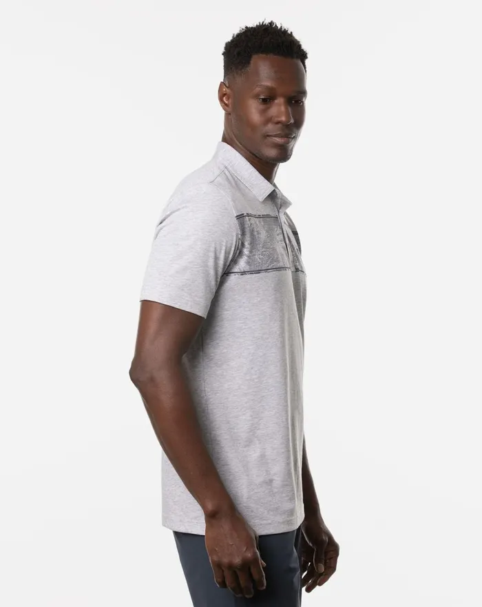 Men Polos TravisMathew MAKE CAMP POLO Heather Light Grey