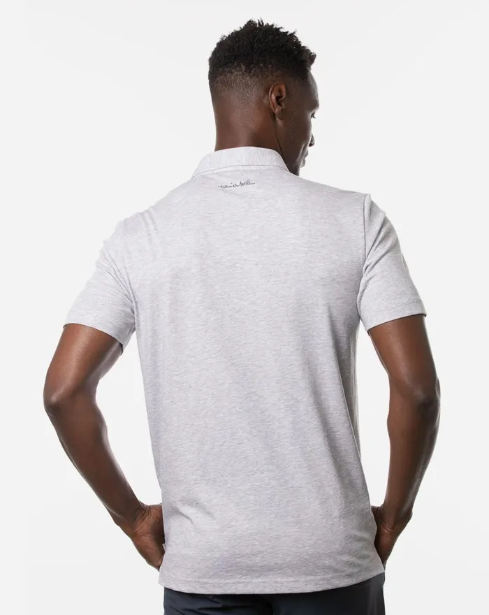 Men Polos TravisMathew MAKE CAMP POLO Heather Light Grey