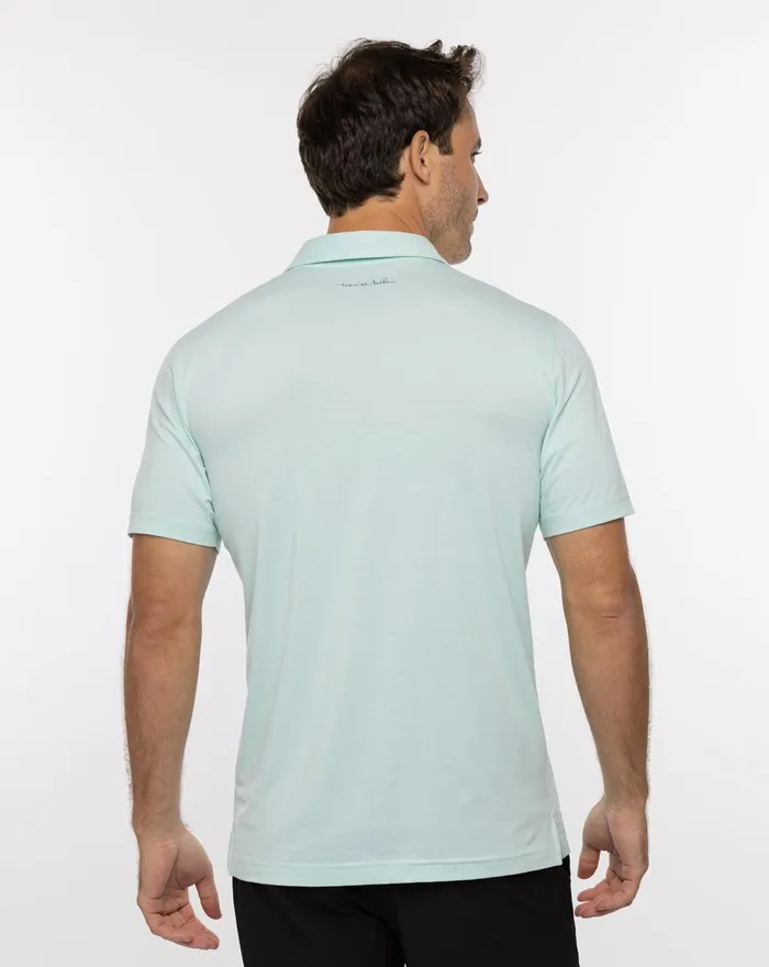 Men Polos TravisMathew MATTER OF OPINION POLO Heather Turquoise