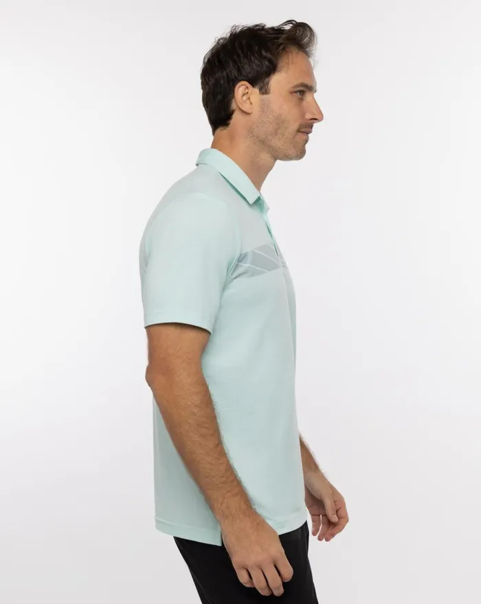 Men Polos TravisMathew MATTER OF OPINION POLO Heather Turquoise