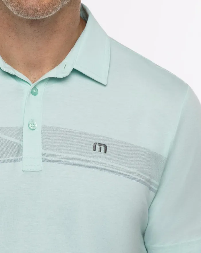 Men Polos TravisMathew MATTER OF OPINION POLO Heather Turquoise