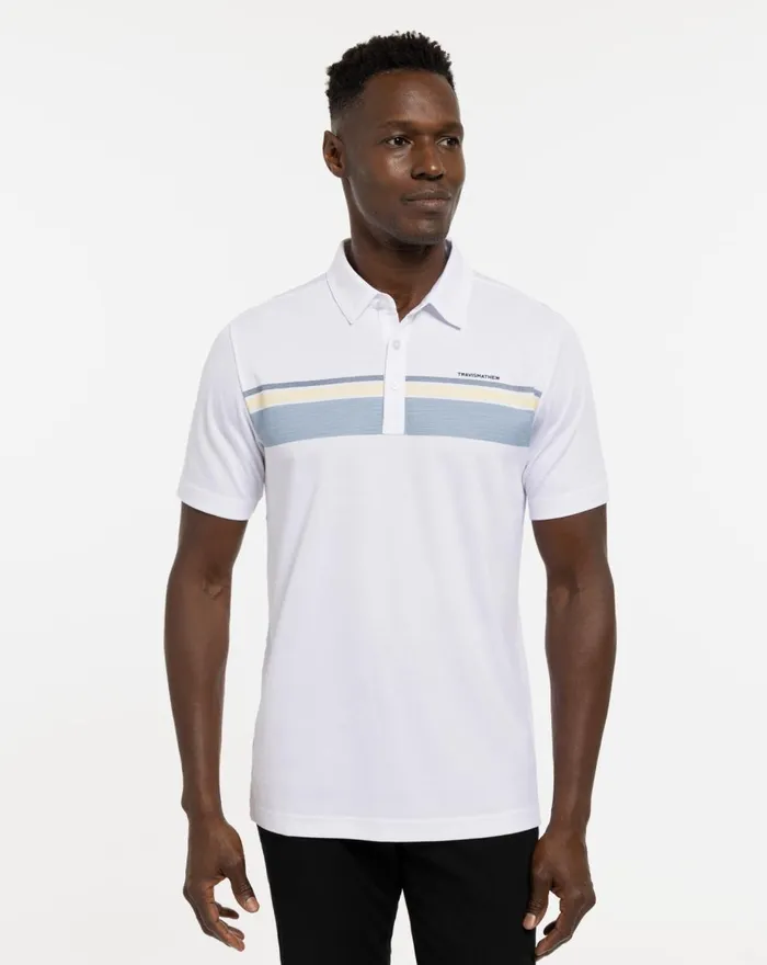 Men Polos TravisMathew ROCKY PATH POLO White