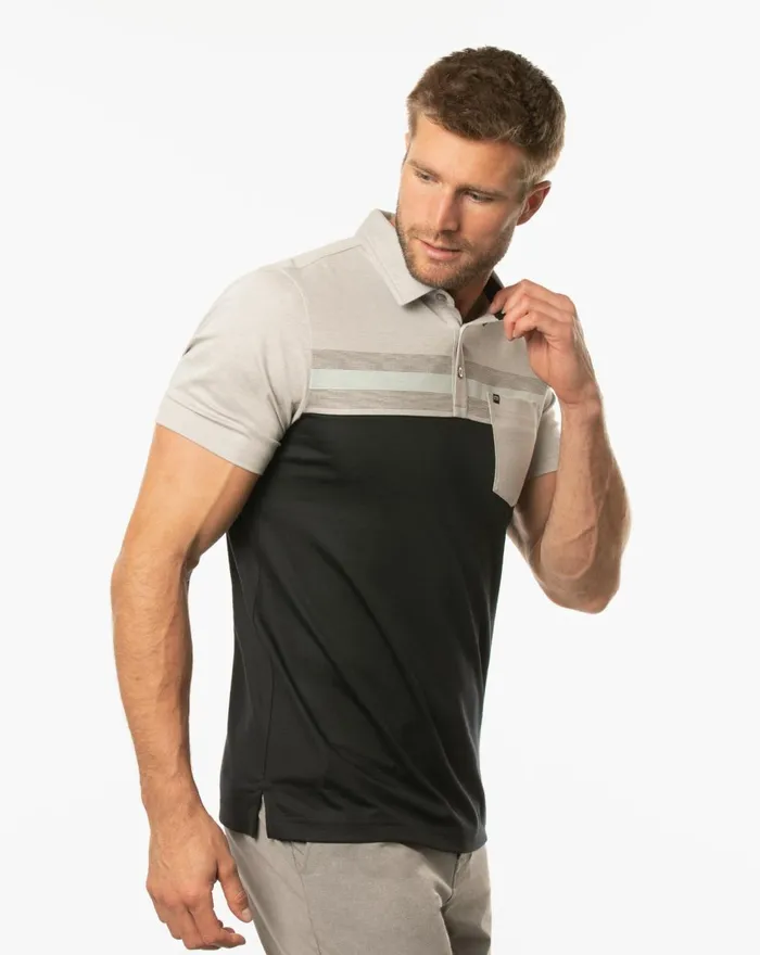 Men Polos TravisMathew SALAD DAYS POLO Heather Light Grey