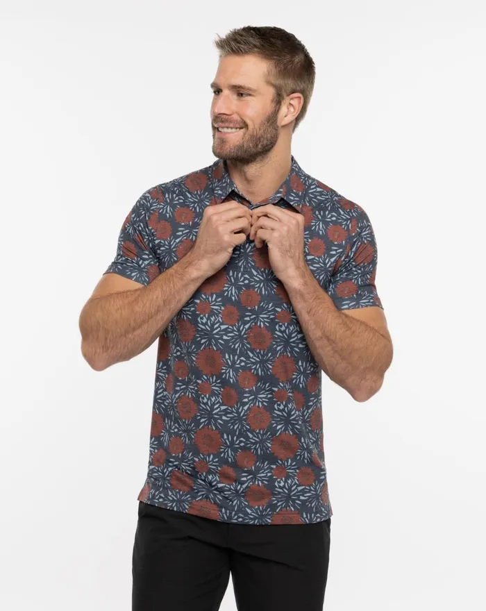 Men Polos TravisMathew SCENIC PASS POLO Total Eclipse