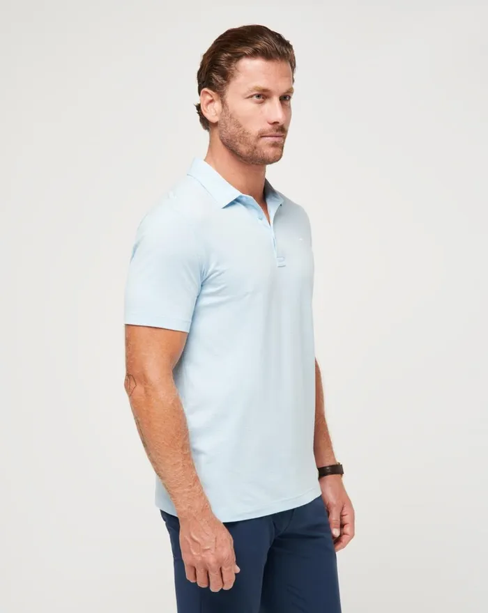 Men Polos TravisMathew THE HEATER POLO Heather Dream Blue