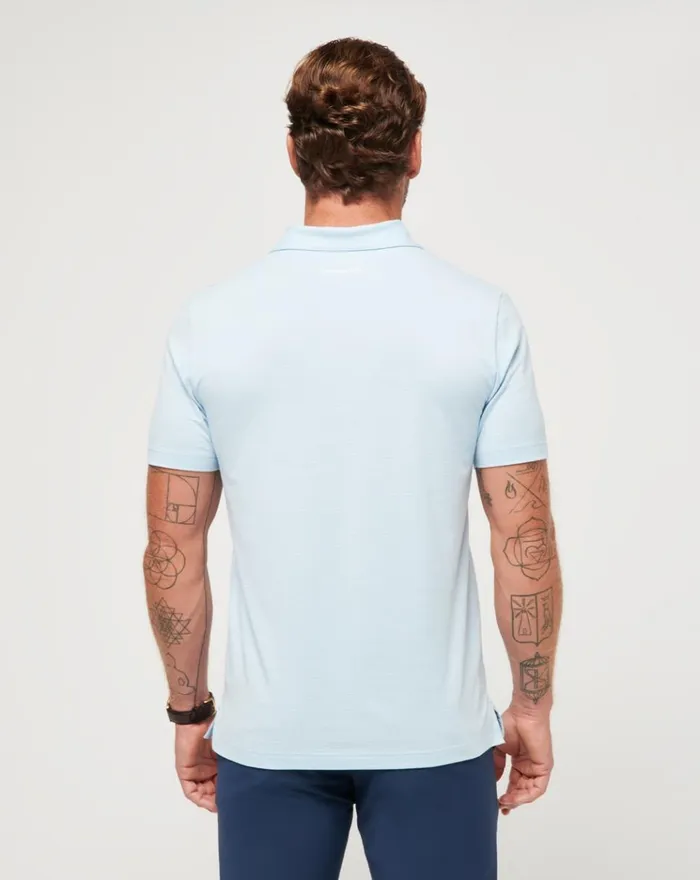 Men Polos TravisMathew THE HEATER POLO Heather Dream Blue