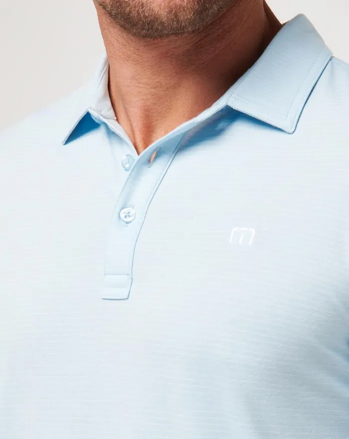 Men Polos TravisMathew THE HEATER POLO Heather Dream Blue