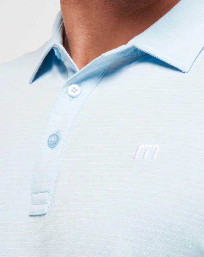 Men Polos TravisMathew THE HEATER POLO Heather Dream Blue