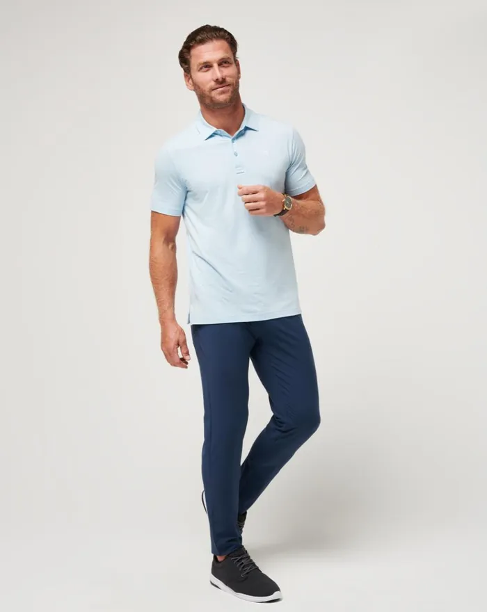 Men Polos TravisMathew THE HEATER POLO Heather Dream Blue