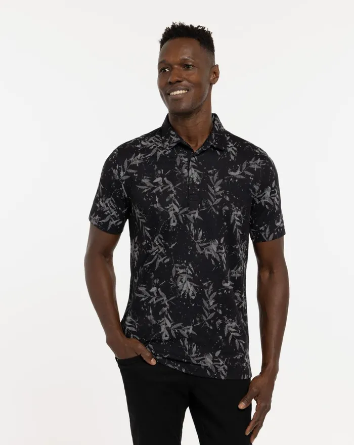 Men Polos TravisMathew THE RIEGEL POLO Black