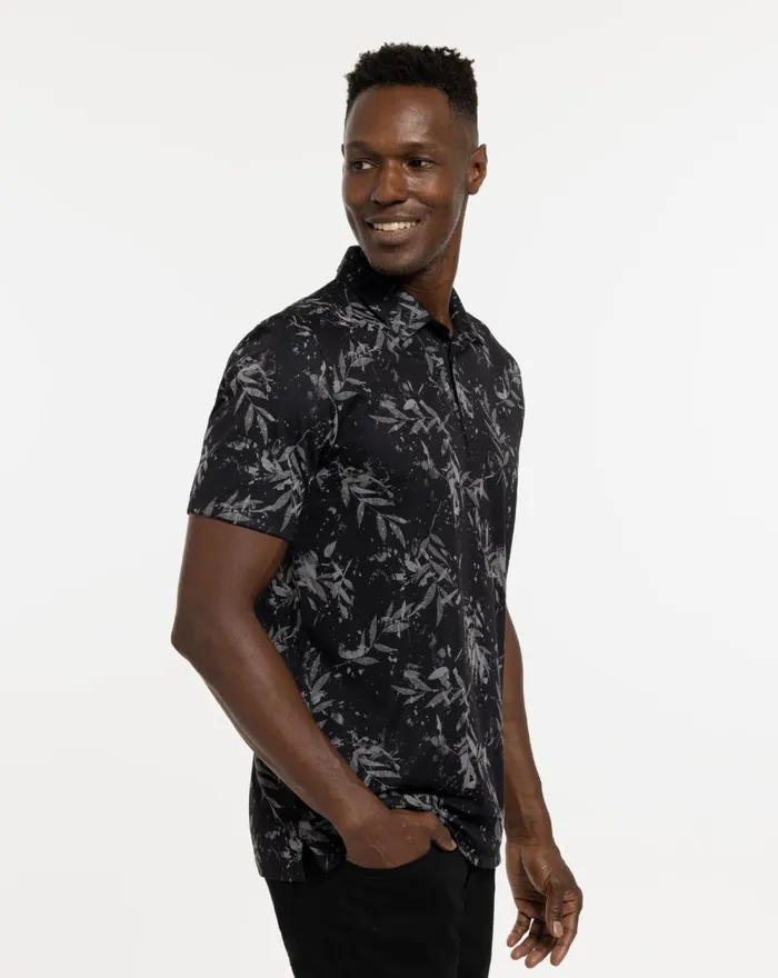 Men Polos TravisMathew THE RIEGEL POLO Black