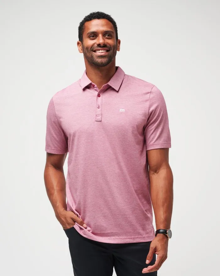 Men Polos TravisMathew THE ZINNA POLO Heather Cardinal