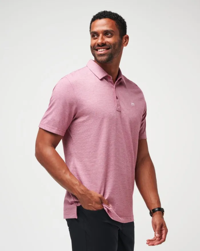 Men Polos TravisMathew THE ZINNA POLO Heather Cardinal