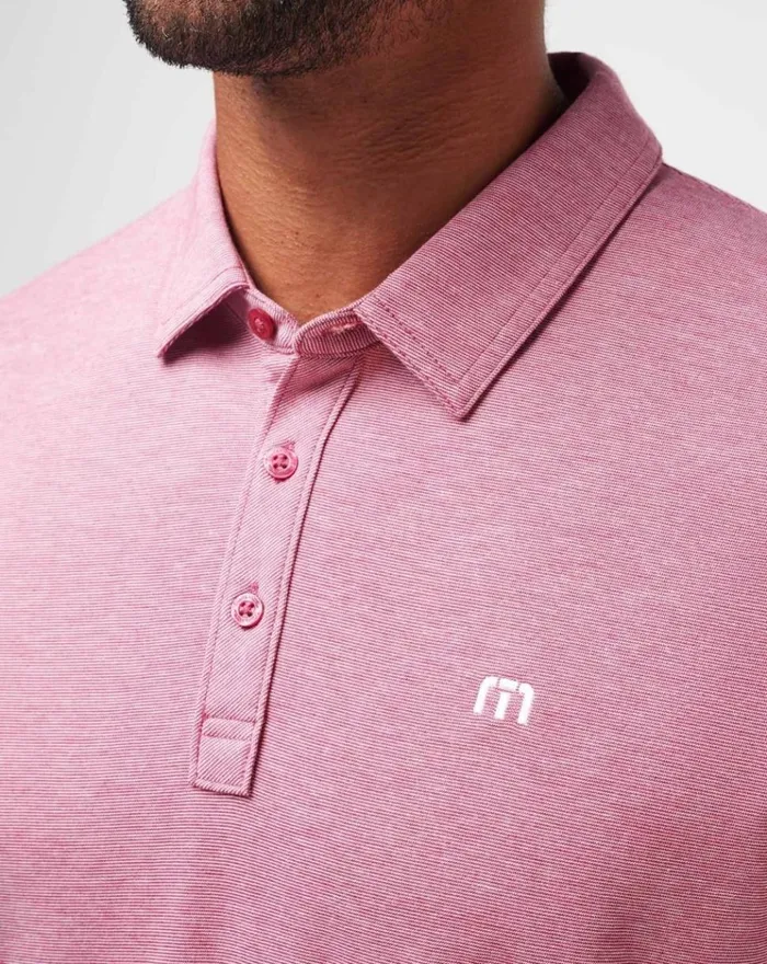 Men Polos TravisMathew THE ZINNA POLO Heather Cardinal