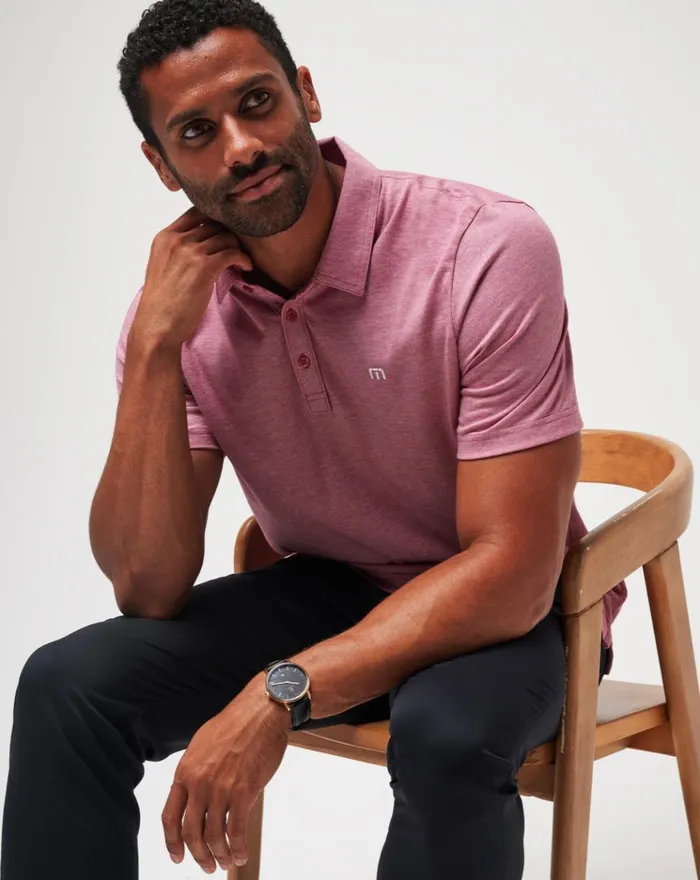 Men Polos TravisMathew THE ZINNA POLO Heather Cardinal