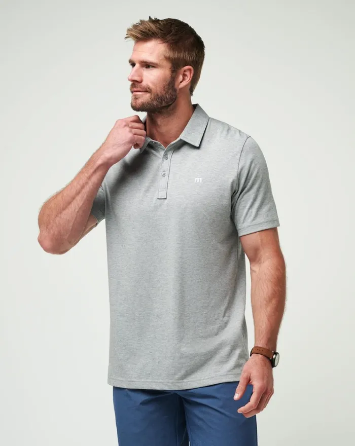 Men Polos TravisMathew THE ZINNA POLO Heather Grey