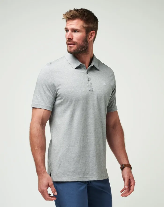 Men Polos TravisMathew THE ZINNA POLO Heather Grey