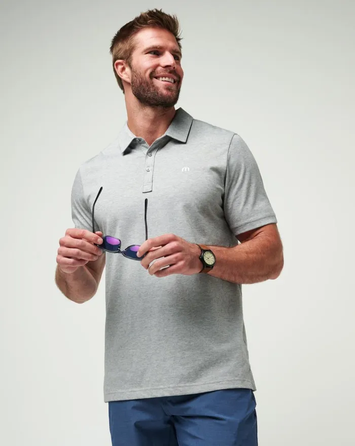 Men Polos TravisMathew THE ZINNA POLO Heather Grey