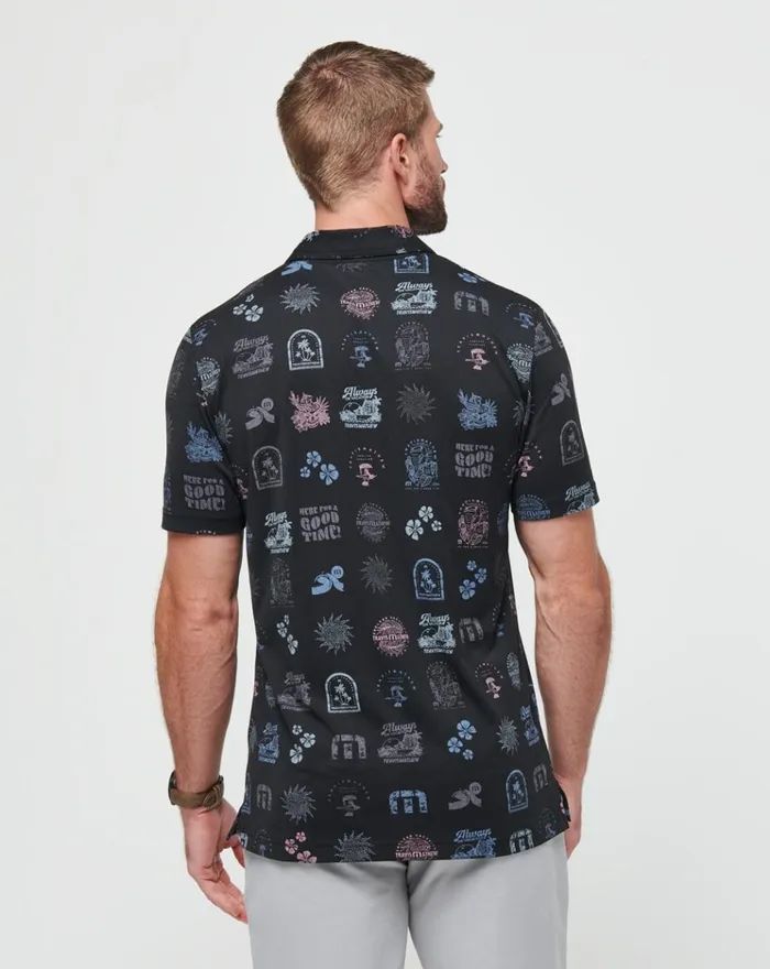 Men Polos TravisMathew TOURIST SEASON POLO Black