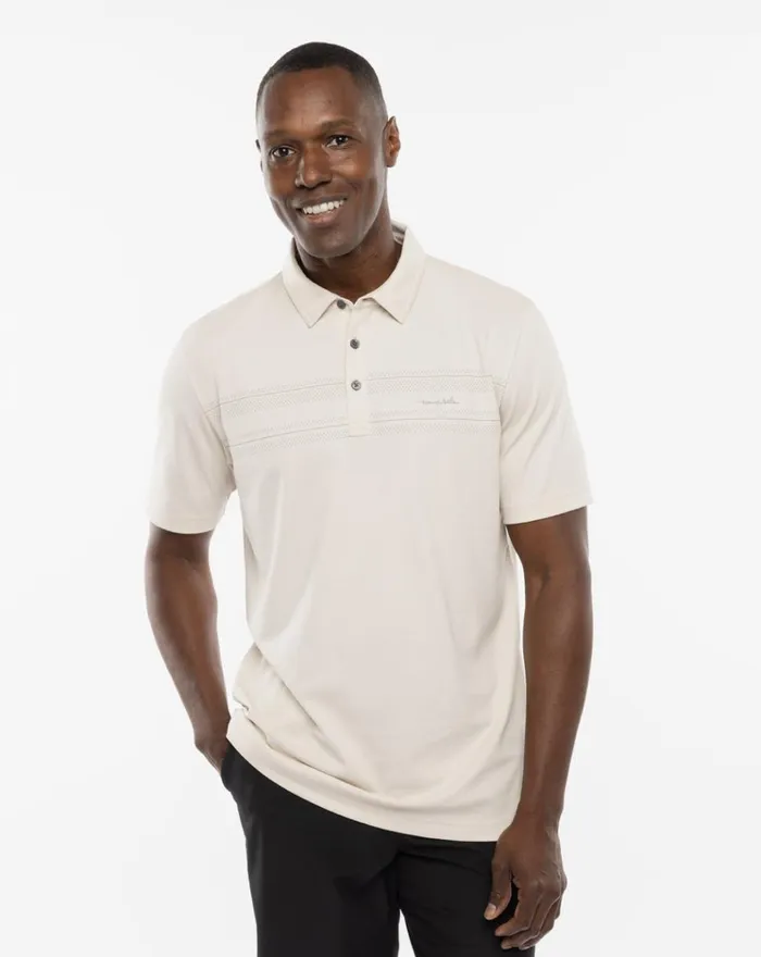 Men Polos TravisMathew TURN BACK POLO Moonbeam