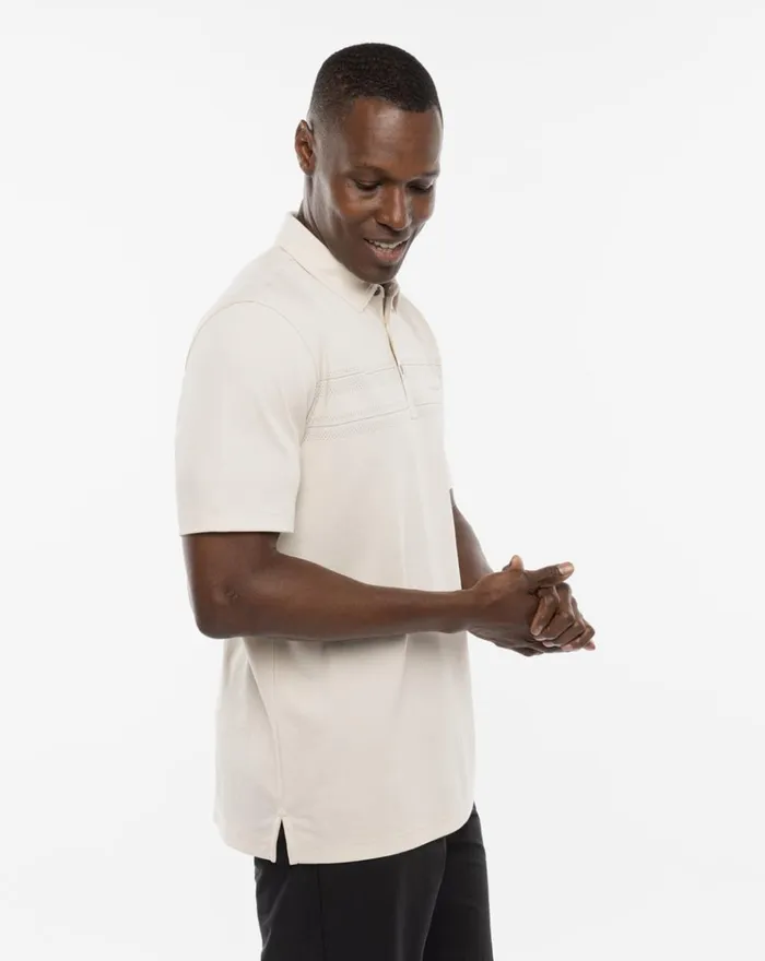 Men Polos TravisMathew TURN BACK POLO Moonbeam