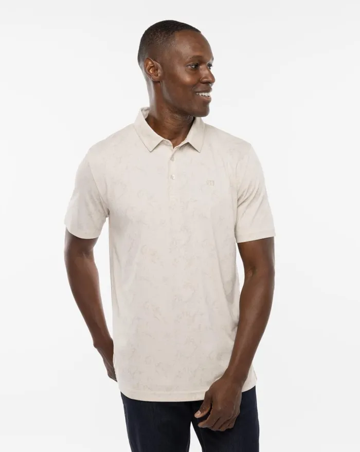 Men Polos TravisMathew WARMER TIDES POLO Moonbeam