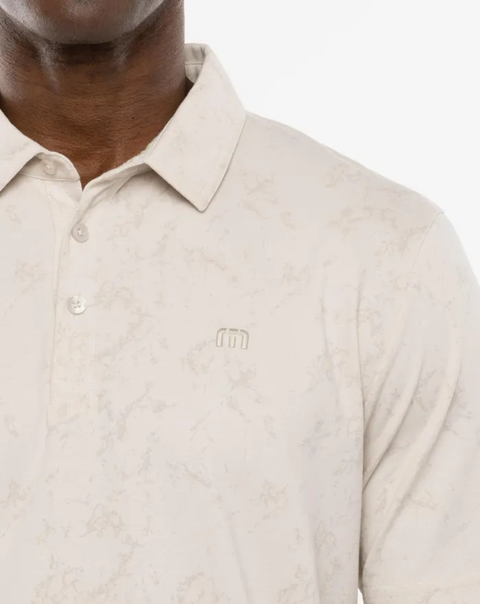 Men Polos TravisMathew WARMER TIDES POLO Moonbeam