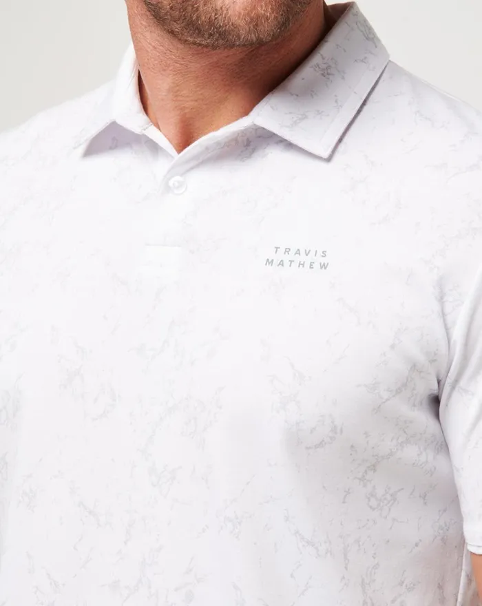 Men Polos TravisMathew WARMER TIDES SCOOP POLO White