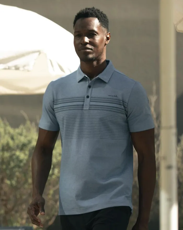 Men Polos TravisMathew YEAR AFTER YEAR POLO Heather Copen Blue