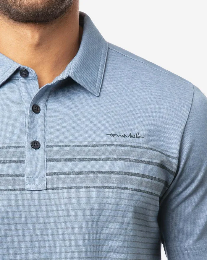 Men Polos TravisMathew YEAR AFTER YEAR POLO Heather Copen Blue