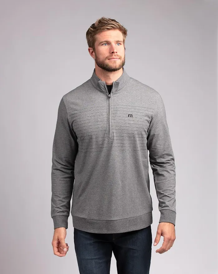 Men Quarter Zips TravisMathew QUARTERBACK SNEAK QUARTER ZIP Heather Dark Shadow