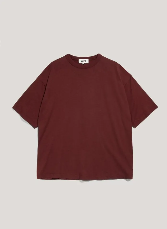 Mens TShirts YMC Triple Organic Cotton TShirt Burgundy