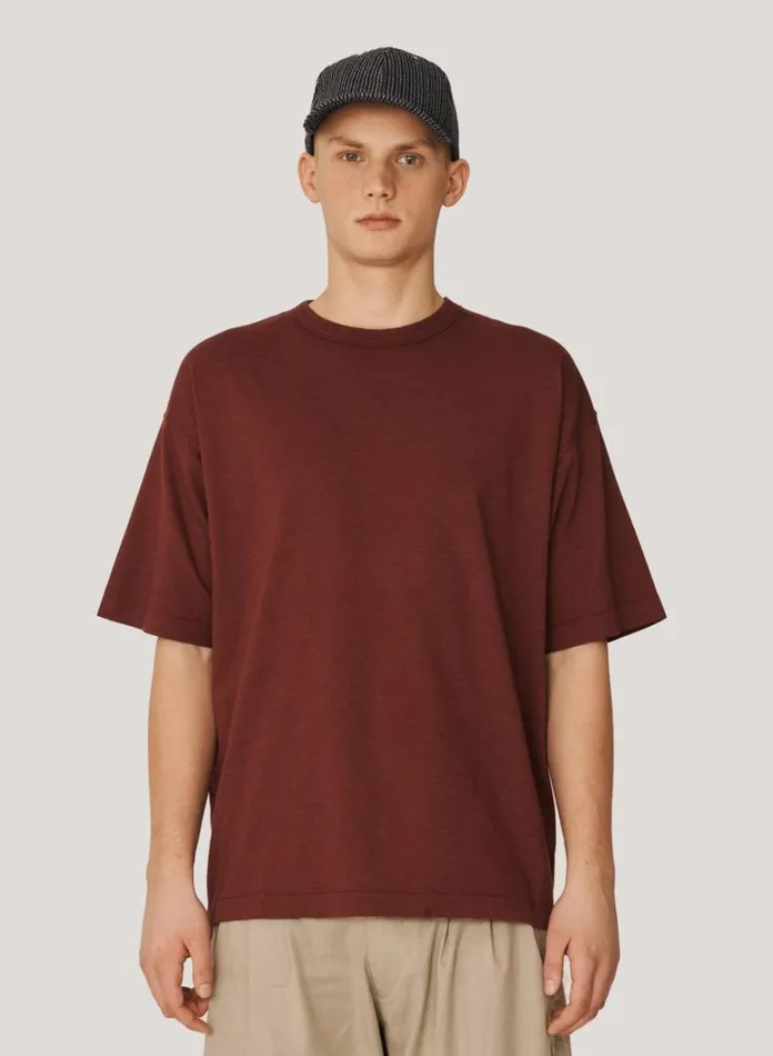 Mens TShirts YMC Triple Organic Cotton TShirt Burgundy