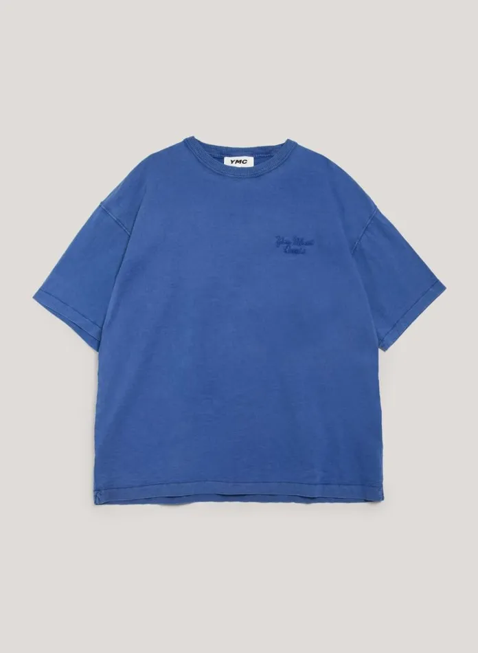 Mens TShirts YMC Triple T Shirt Blue