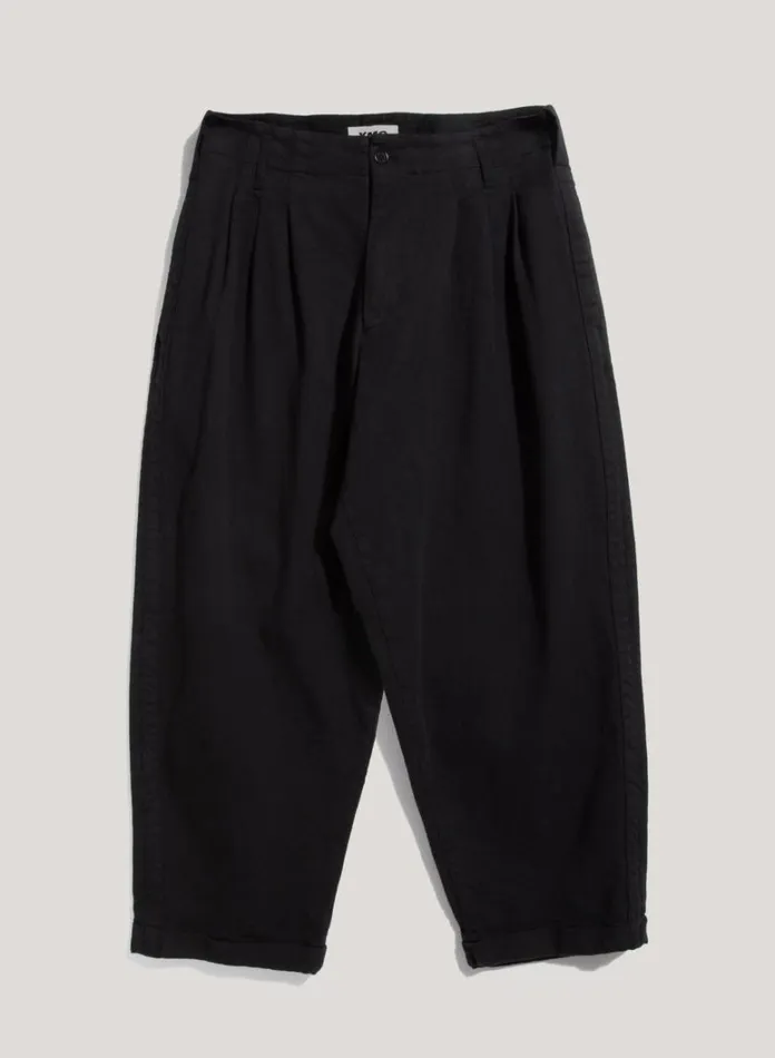 Mens Trousers YMC Creole Peg Cotton Twill Trousers Black