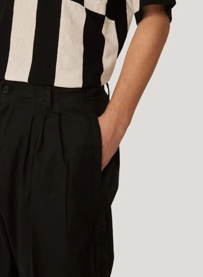 Mens Trousers YMC Creole Peg Cotton Twill Trousers Black