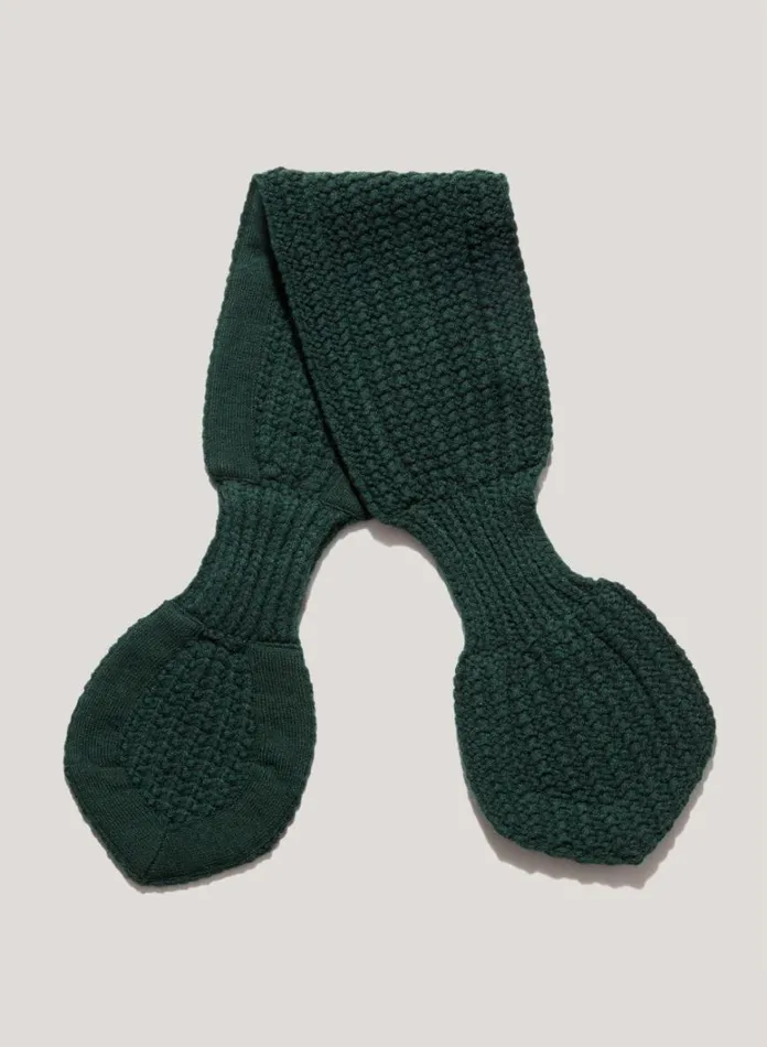 MensWomens Scarves YMC Wool Slot Scarf Green