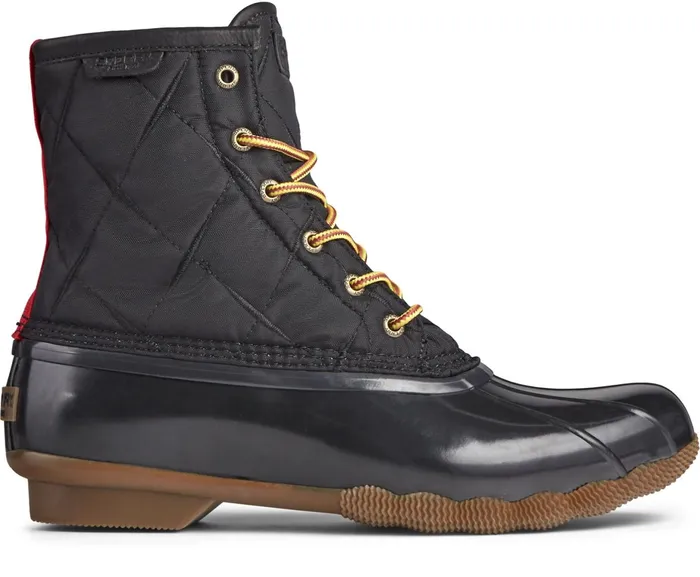 Men Saltwater Nylon Duck Boot Black Sperry Boots