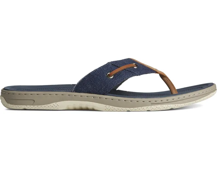 Men SeaCycled Baitfish Baja Flip Flop Navy Sperry Sandals